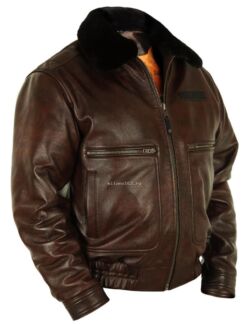 Мужская куртка-пилот Top Gun 2 красно-коричневая