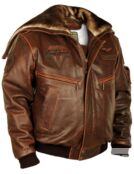 Лётная куртка мужская с капюшоном TopGun Harrier коричневая