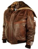Лётная куртка мужская с капюшоном TopGun Harrier коричневая