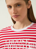 Укороченная футболка с принтом, Красный O`Stin