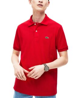 Мужская рубашка-поло classic fit l.12.12 с коротким рукавом Lacoste, красны