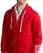 Фирменная мужская флисовая толстовка с капюшоном Polo Ralph Lauren, красный