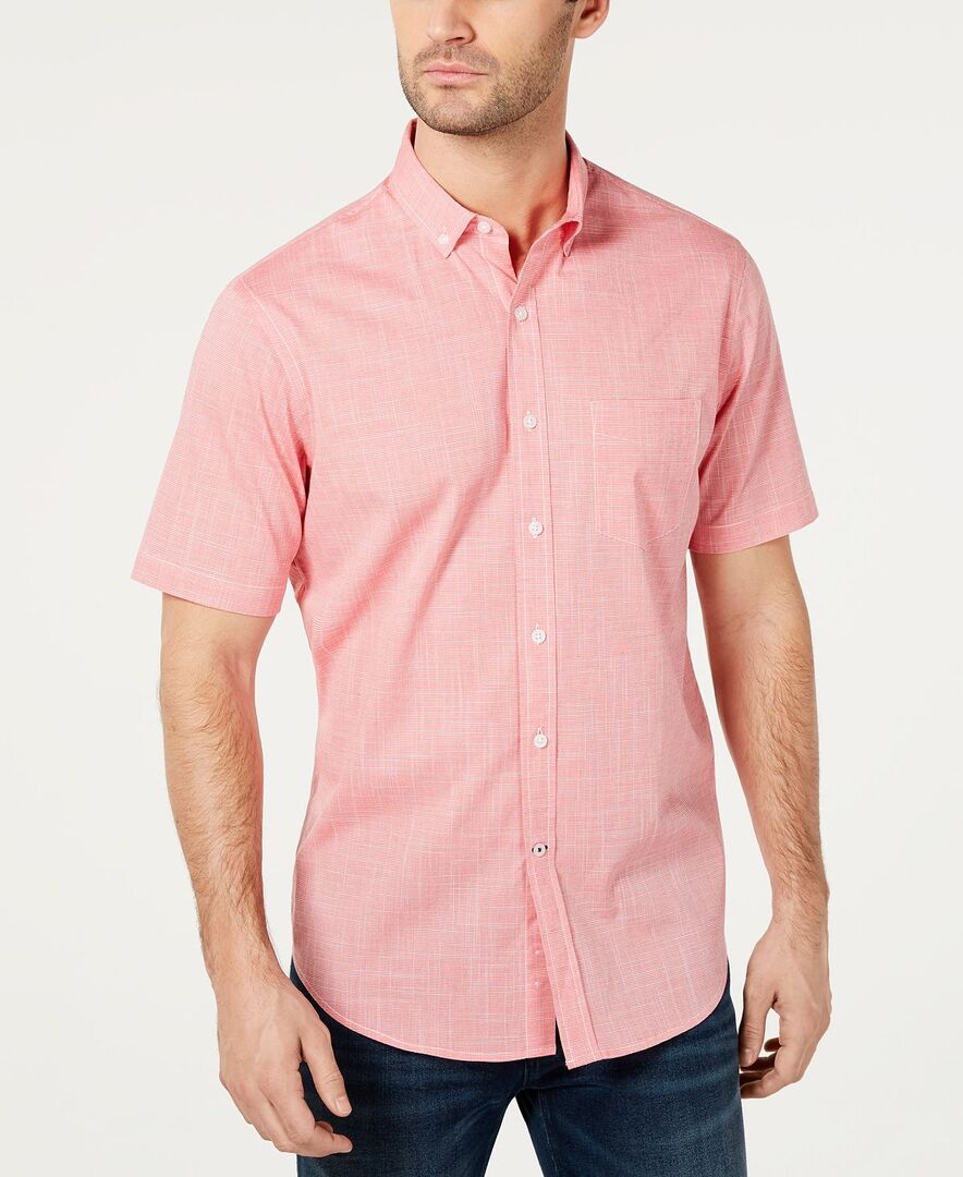 Мужская рубашка из стрейч-хлопка в клетку, созданная для macy's Club Room,