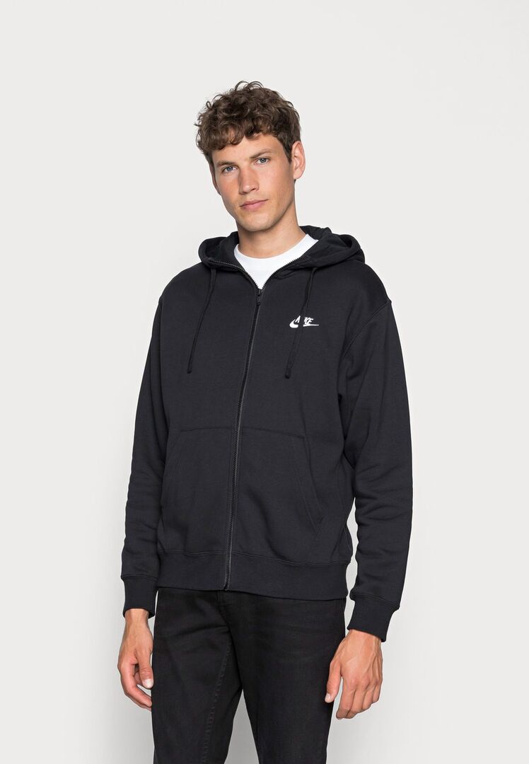 Толстовка на молнии Nike Club Hoodie, черный / черный NI122S0AU-Q11 | black/black/white фото 1