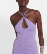 Платье макси из джерси с бахромой ROTATE BIRGER CHRISTENSEN, фиолетовый