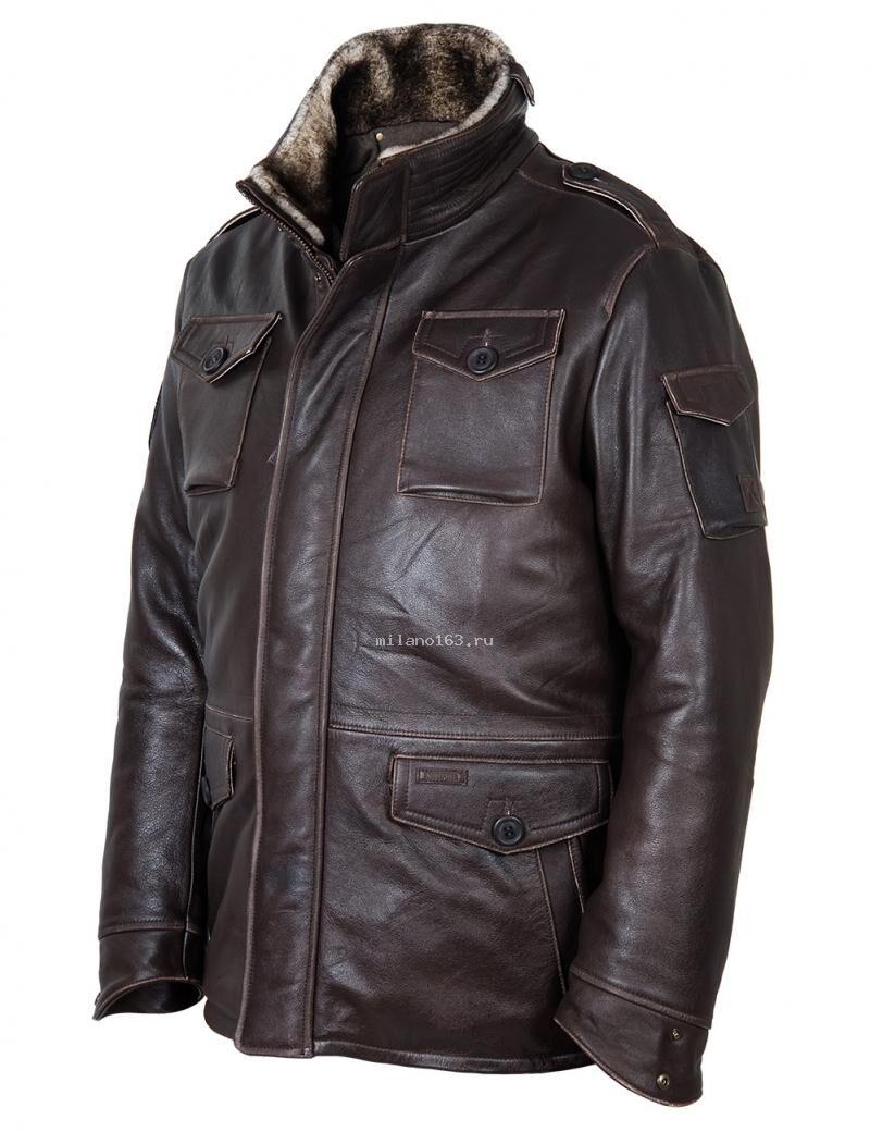 Куртка кожаная мужская М65 Sniper brown
