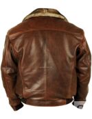 Лётная куртка мужская Top Gun Jolly Rogers коричневая со светлым воротником