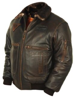 Лётная кожаная куртка мужская из кожи буйвола TOP-GUN 3 ANTIC