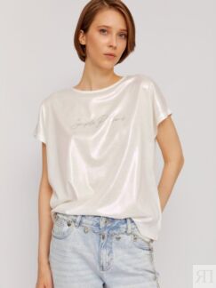 Блузка-футболка с голографическим блеском zolla