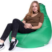 Кресло-мешок Bean-bag Груша зеленое оксфорд XL фото 2