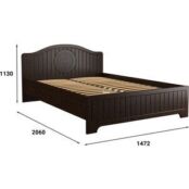 Кровать с ламелями и опорами Compass Монблан МБ-602К 200x140 орех шоколадны
