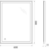 Зеркало BelBagno Spc-Grt 60х80 с подсветкой, сенсор (SPC-GRT-600-800-LED-TC SPC-GRT-600-800-LED-TCH фото 2