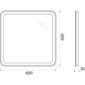 Зеркало BelBagno Spc-Mar 60х60 с подсветкой, кнопочный выключатель (SPC-MAR SPC-MAR-600-600-LED-BTN фото 2