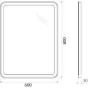 Зеркало BelBagno Spc-Mar 60х80 с подсветкой, кнопочный выключатель (SPC-MAR SPC-MAR-600-800-LED-BTN фото 2