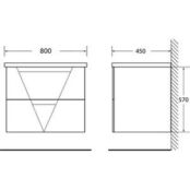 Тумба с раковиной BelBagno Vittoria 80x45 Bianco lucido (VITTORIA-800-2C-SO