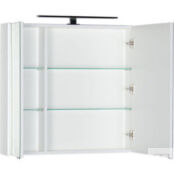Зеркальный шкаф Aquanet Латина 80 с светильником, белый (179635, 179947)