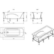 Акриловая ванна Roca Line 160x70 (ZRU9302985) ZRU9302985 фото 2