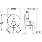 Смеситель для ванны Grohe Essence для механизма 35600 (24058001) 24058001 фото 2