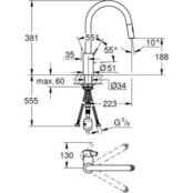 Смеситель для кухни Grohe Eurosmart Cosmopolitan с выдвижным изливом (31481 31481001 фото 2