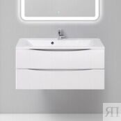 Тумба с раковиной BelBagno Marino 100 bianco lucido (MARINO-1000-2C-SO-BL-P MARINO-1000-2C-SO-BL-P + BB1000/445-LV-MR-PR фото 1