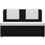 Кухонный прямой диван АртМебель Маккон 2-х местный экокожа белый/черный