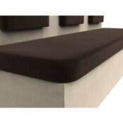 Кухонный прямой диван АртМебель Маккон 3-х местный микровельвет коричневый/