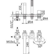 Смеситель на борт ванны Cezares Porta (PORTA-BVDM4-01) PORTA-BVDM4-01 фото 2