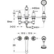 Смеситель на борт ванны Cezares Liberty (LIBERTY-F-BVD4-01) LIBERTY-F-BVD4-01 фото 2