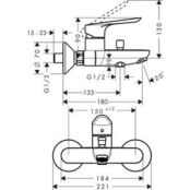 Смеситель для ванны Hansgrohe Logis E (71403000) HG71403000 фото 2