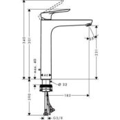 Смеситель для раковины Hansgrohe Logis E высокий, с донным клапаном, хром ( HG71162000 фото 2