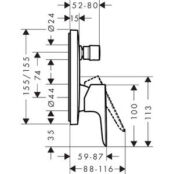 Смеситель для ванны Hansgrohe Talis E с механизмом, черный матовый (7147467 HG71474670 + HG1800180 фото 2