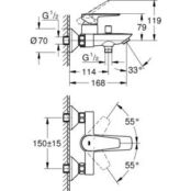 Смеситель для ванны Grohe BauEdge New хром (23604001) 23604001 фото 2