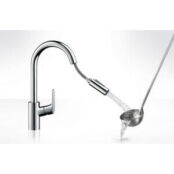 Смеситель для кухни Hansgrohe Focus с выдвижной лейкой, черный матовый (318 HG31815670 фото 3