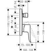 Смеситель для ванны Hansgrohe Metris с механизмом, хром (31451000, 1800180) HG31451000 + HG1800180 фото 2