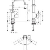 Смеситель для раковины Hansgrohe Metropol с донным клапаном Push-Open, черн HG32511670 фото 2