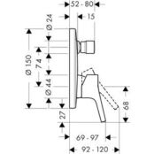 Смеситель для ванны Hansgrohe Talis S с механизмом, хром (72406000, 1800180 HG72406000 + HG1800180 фото 2