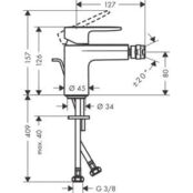 Смеситель для биде Hansgrohe Vernis Blend с донным клапаном Push-Open, черн HG71210670 фото 2