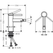 Смеситель для биде Hansgrohe Finoris с донным клапаном, хром глянцевый (762 HG76200000 фото 2