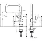 Смеситель для кухни Hansgrohe Talis Г-излив, черный матовый (72844670) HG72844670 фото 2