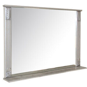 Зеркало с полкой Mixline Людвиг 105х70 белое, патина серебро (4640030867523