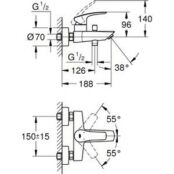 Смеситель для ванны Grohe Eurosmart хром (33300003) 33300003 фото 2