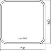 Зеркало Mixline Стив-3 70х68 подсветка, сенсор, часы, с подогревом (ФР-1754 548631 фото 2