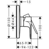 Смеситель для душа Hansgrohe Rebris E с механизмом, хром (72668000, 0180018 HG72668000 + 01800180 фото 2