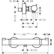 Смеситель для душа Hansgrohe Ecostat Comfort с термостатом, шлифованный чер HG13116340 фото 2