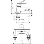 Смеситель на борт ванны Hansgrohe Metris хром (31423000) HG31423000 фото 2