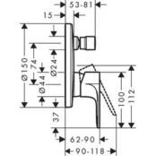 Смеситель для ванны Hansgrohe Rebris E для механизма 01800180, матовый черн HG72468670 фото 2