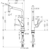 Смеситель для кухни Hansgrohe Metris M71 выдвижной излив, нержавеющая сталь HG14780800 фото 2