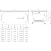 Ванна стальная ВИЗ Antika 160x70 с ножками, белая орхидея (A-60001 / 460708