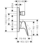 Смеситель для ванны Hansgrohe Logis с механизмом, хром (71405000, 01800180) HG71405000 + HG1800180 фото 2