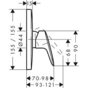 Смеситель для душа Hansgrohe Logis для механизма 01800180, хром (71605000) HG71605000 фото 2